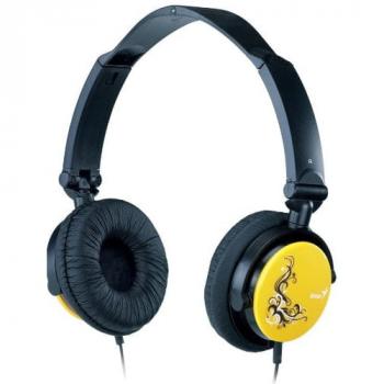 
Genius Headsets { Yellow color / foldable / built in MIC / omni directional microphone / 40 mm unit driver } HS – 410F